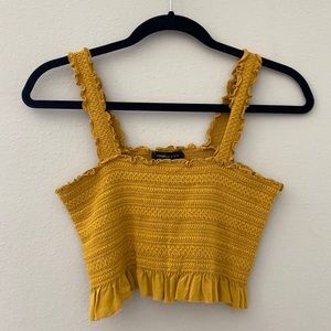 Kendall and Kylie Mustard cropped top